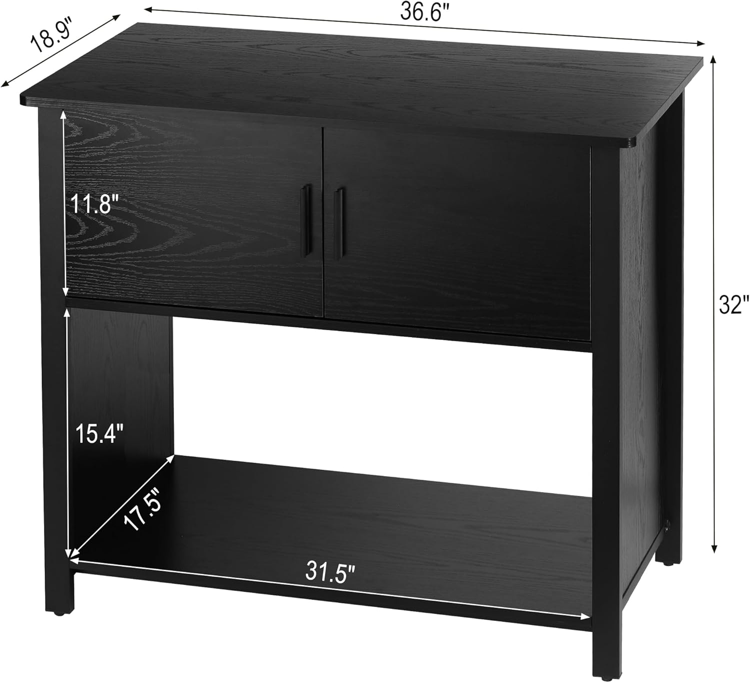 Aquarium Stand with Cabinet for 40-50 Gallon Fish Tank, Metal Frame I76462