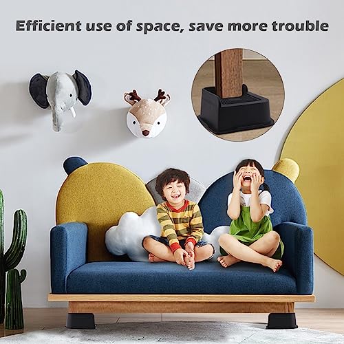 Furniture Risers for Bed, Couch, Sofa, Table and Chair, 2 or 4 Inch, Black O5925