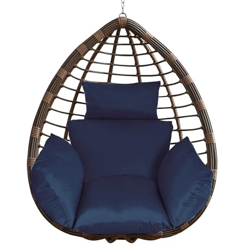 Egg Chair Cushion with Pillow, Thicken Swing Chair Cushion with Ties, Indoor Outdoor D443787