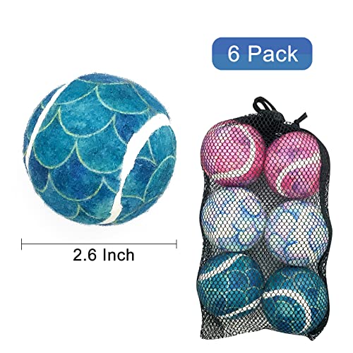 Squeaky Tennis Balls for Dogs, 6 Pack, 2.6" Chew Toys for Exercise and Training Z2631