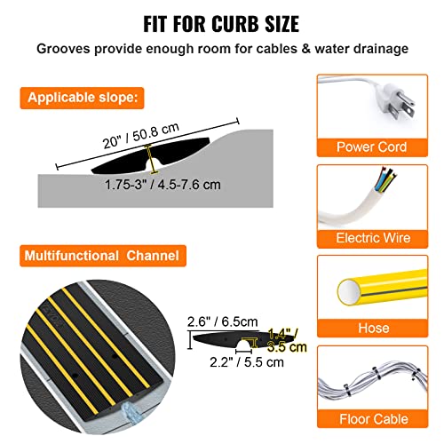 Curb Ramp for Driveway, 2 Pack Heavy Duty 32000 lbs, 2.6 inch High Curbside Bridge Ramps D113173