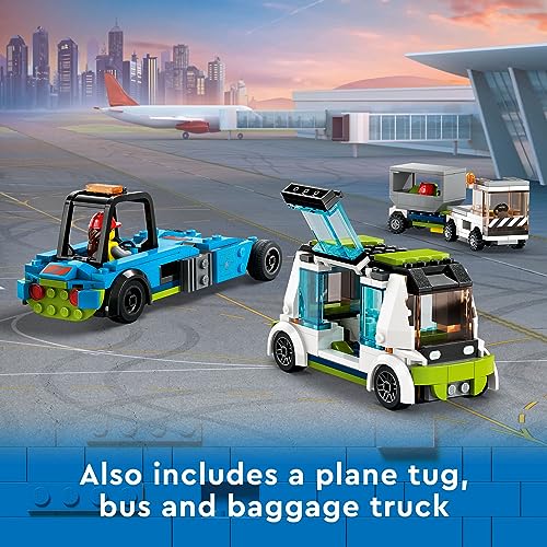 Passenger Airplane Building Toy Set with Bus and Luggage Truck U74506