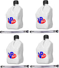 VP Racing Fuels 5-Gallon Square Motorsport Utility Container White w/ 14" Standard Hose (4 Pack) Close-Trimmed Cap and Neck for Tight Seal