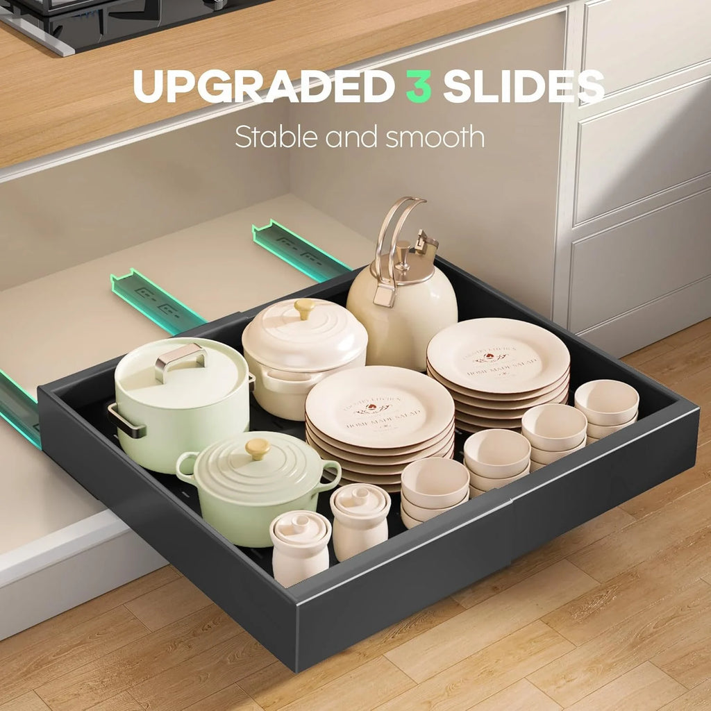 Pull Out Cabinet Organizer 21" Deep with Expandable Slide Out Drawers X178125