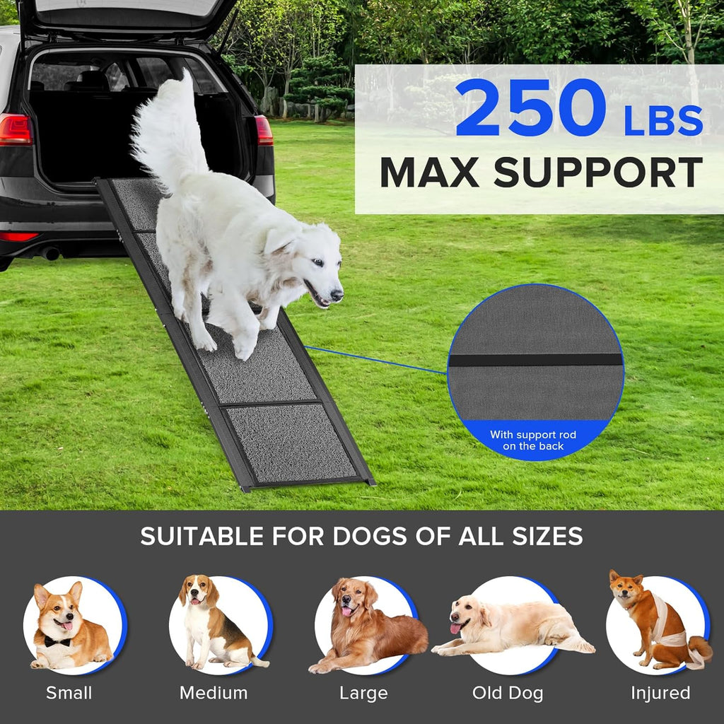 Foldable Dog Car Ramp for Large Dogs, Non-Slip Surface, Portable V38500