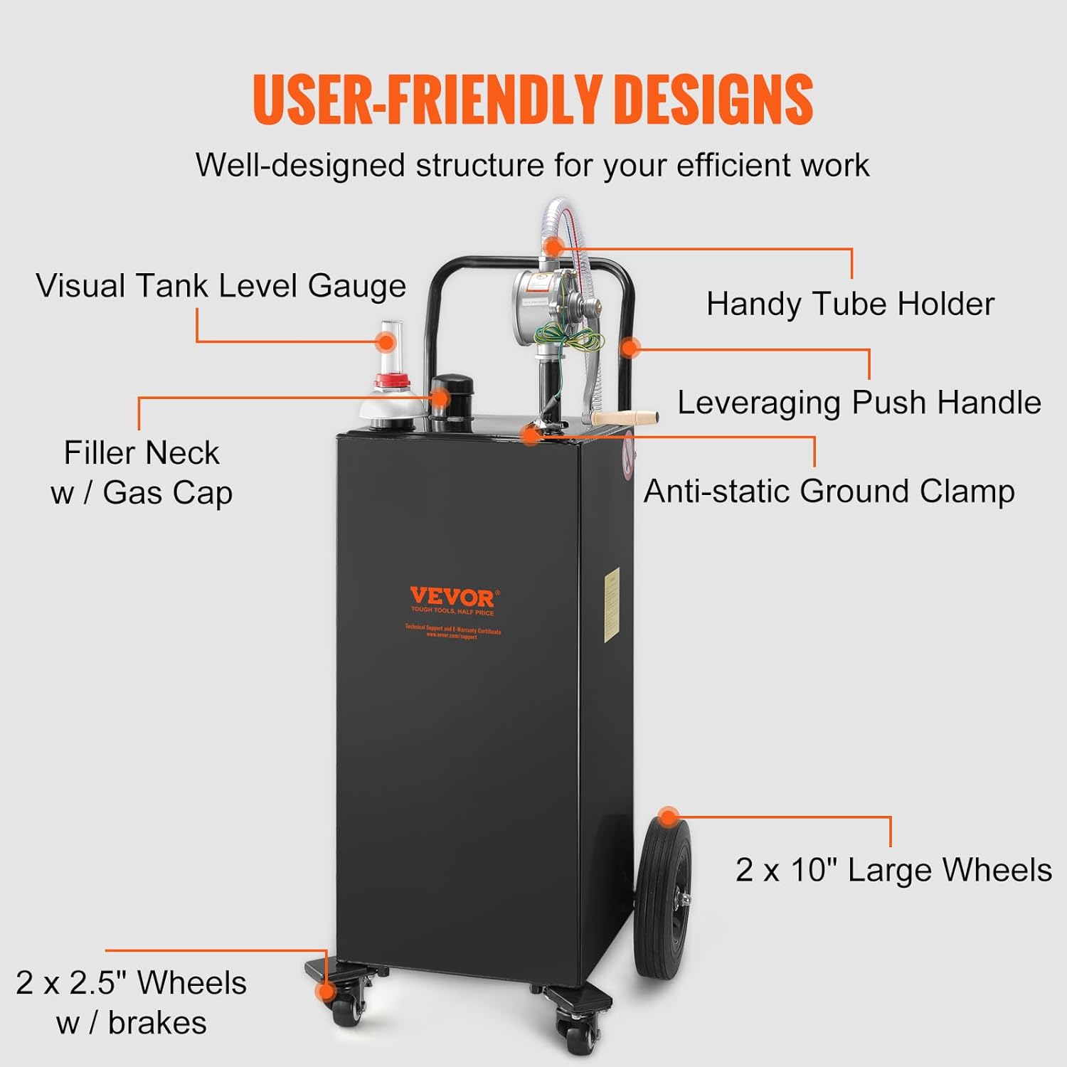 Fuel Caddy 35 Gallon with Manual Transfer Pump B6451
