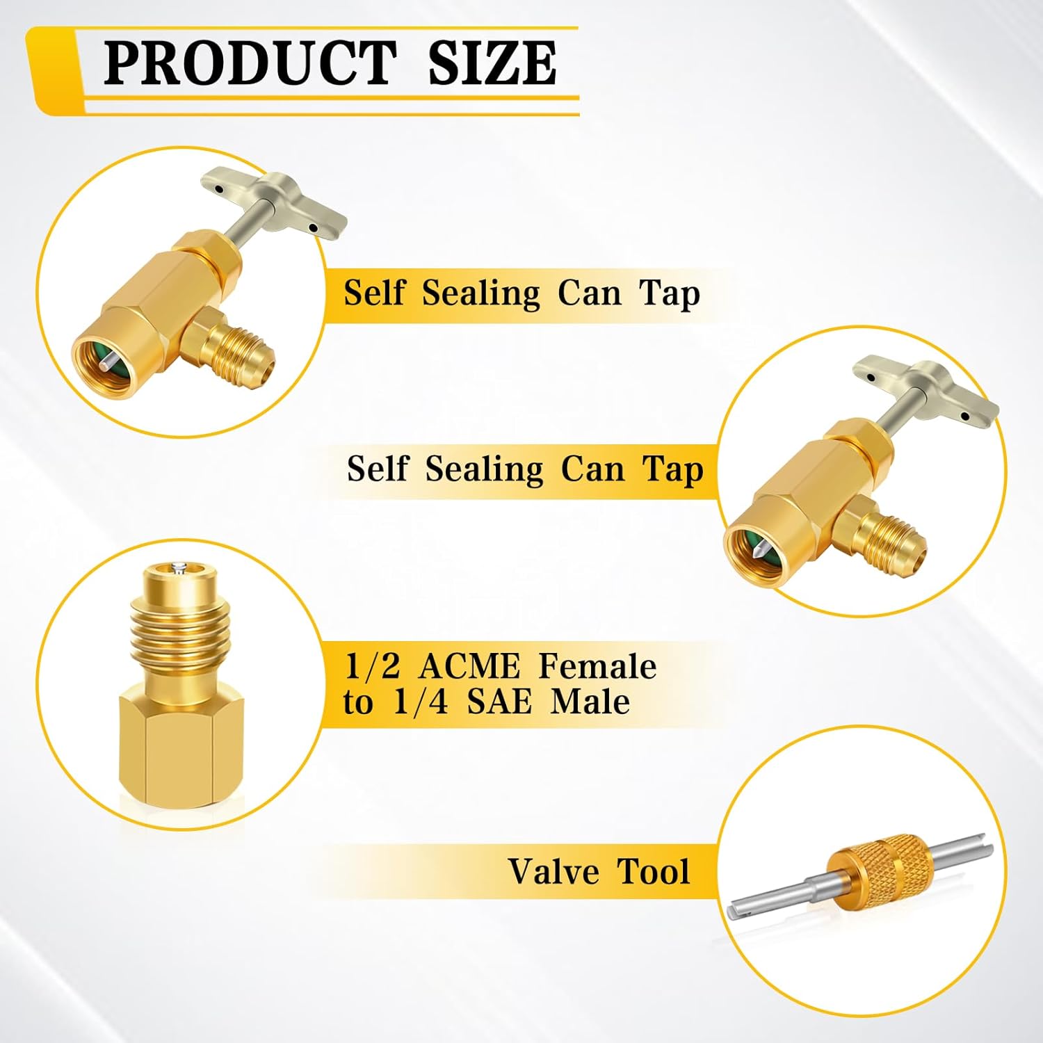 R1234YF Can Tap Valve with Valve Core Removal Tool for Car A/C Refrigerant Refilling O409