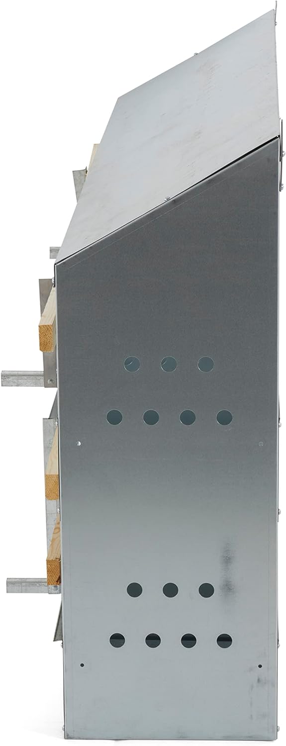 Galvanized Steel 10 Hole Outdoor Poultry Nest Box with Perches, 4 Pack V41339