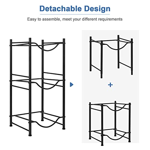 3 Tier Water Bottle Jug Storage Rack, Detachable, Black V62474