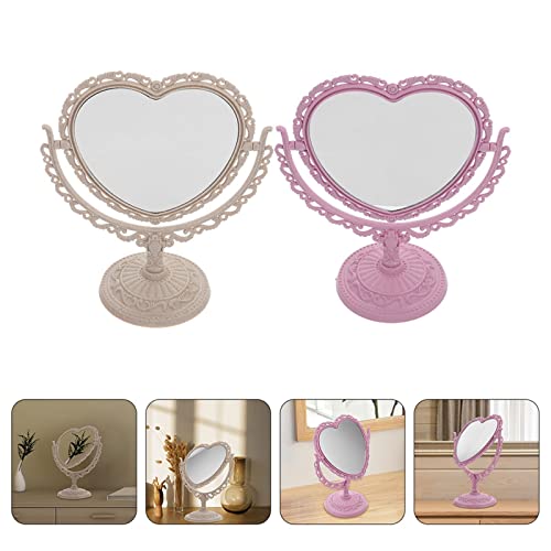 Heart-shaped Rotatable Vanity Mirror for Desktop E895903