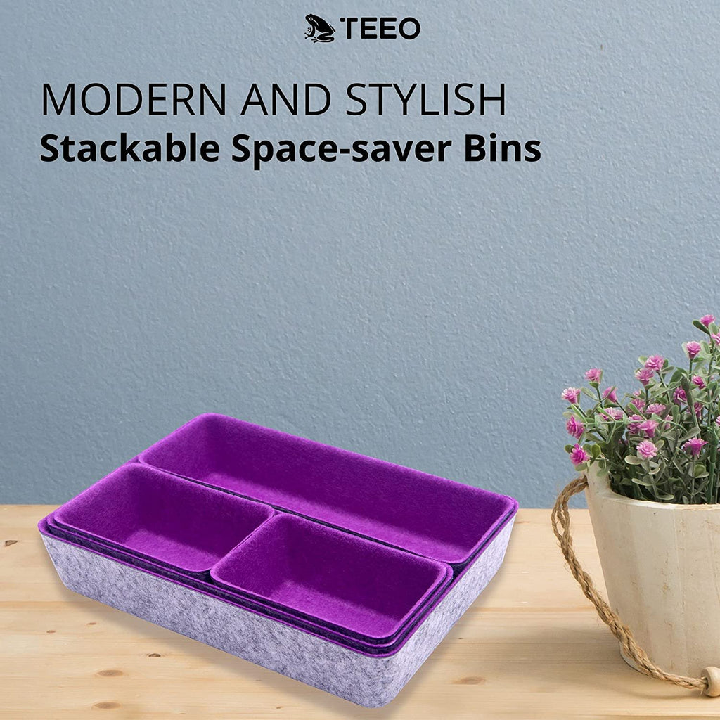 Felt Drawer Organizer for Desk, Kitchen, and Makeup Storage - Pack of 9 Q9407