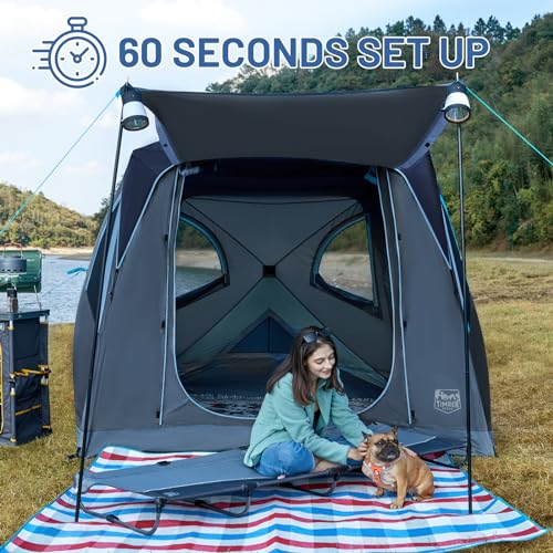 Instant Pop Up Hub Tent 4 Person Weather Resistant Camping Tent B477575