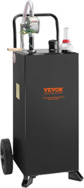 VEVOR Fuel Caddy 30 Gallon, Fuel Storage Tank with Wheels, Portable Gas Caddy with Manual Transfer Pump, Gasoline Diesel Fuel Container for Cars, Lawn Mowers, ATVs, Boats & More, Black
