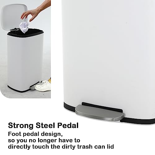50 Liter Stainless Steel Kitchen Trash Can with Lid and Foot Pedal T906