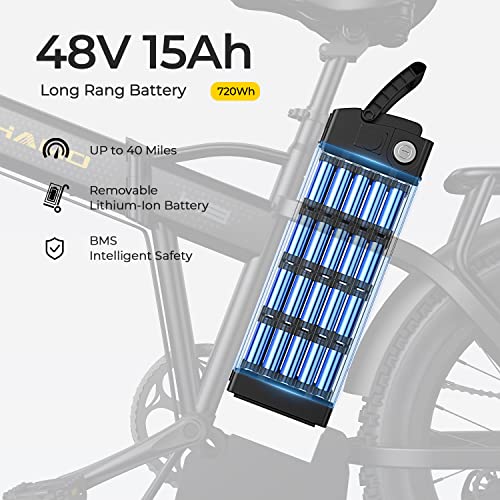 Electric Bike for Adults, 750W Foldable Ebike 28mph, 48V Battery, 7 Speed N316578
