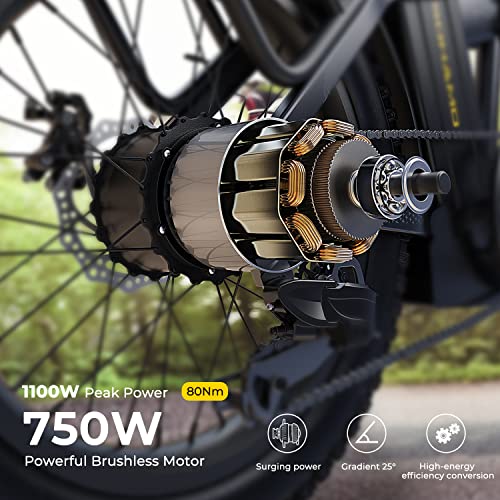 Electric Bike for Adults, 750W Foldable Ebike 28mph, 48V Battery, 7 Speed N316578