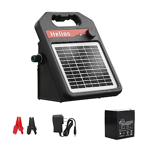 MINI250 15 Miles Solar Electric Fence Charger, 0.25 Joule Solar Fence Charger for Livestock, Pigs, Horses, Cattle Sheep, Solar Powered Electric Fence with Day or Night Mode, Easy Installation