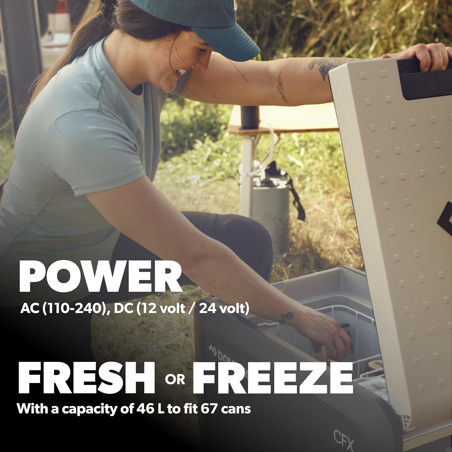 Portable Refrigerator and Freezer, 45-Liter, AC/DC or Solar Powered C44496