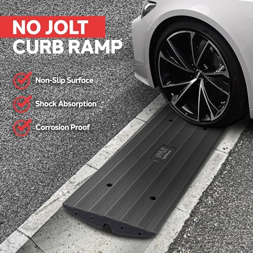 Heavy Duty Rubber Curb Ramp for Driveway, Garage, Sidewalk, Truck, Bike, Motorcycle K5950