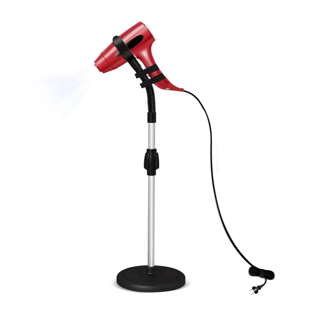 360 Degree Rotating Lazy Hair Dryer Stand Hand Free with Heavy Base, Adjustable Height Hair Dryer Holder Hands-Free Blow Dryer Holder Countertop