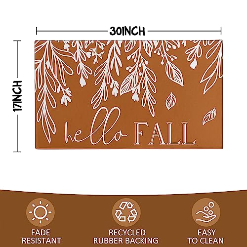 Buffalo Plaid Pumpkin Fall Door Mat for Front Porch, 30 x 17 N453858