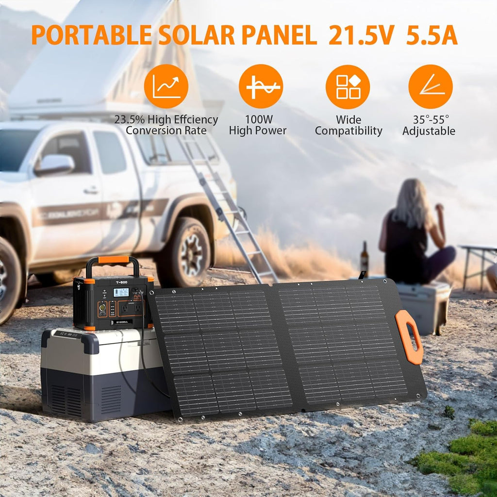 Portable Solar Generator 500W with 100W Solar Panel for Camping Emergency E270054
