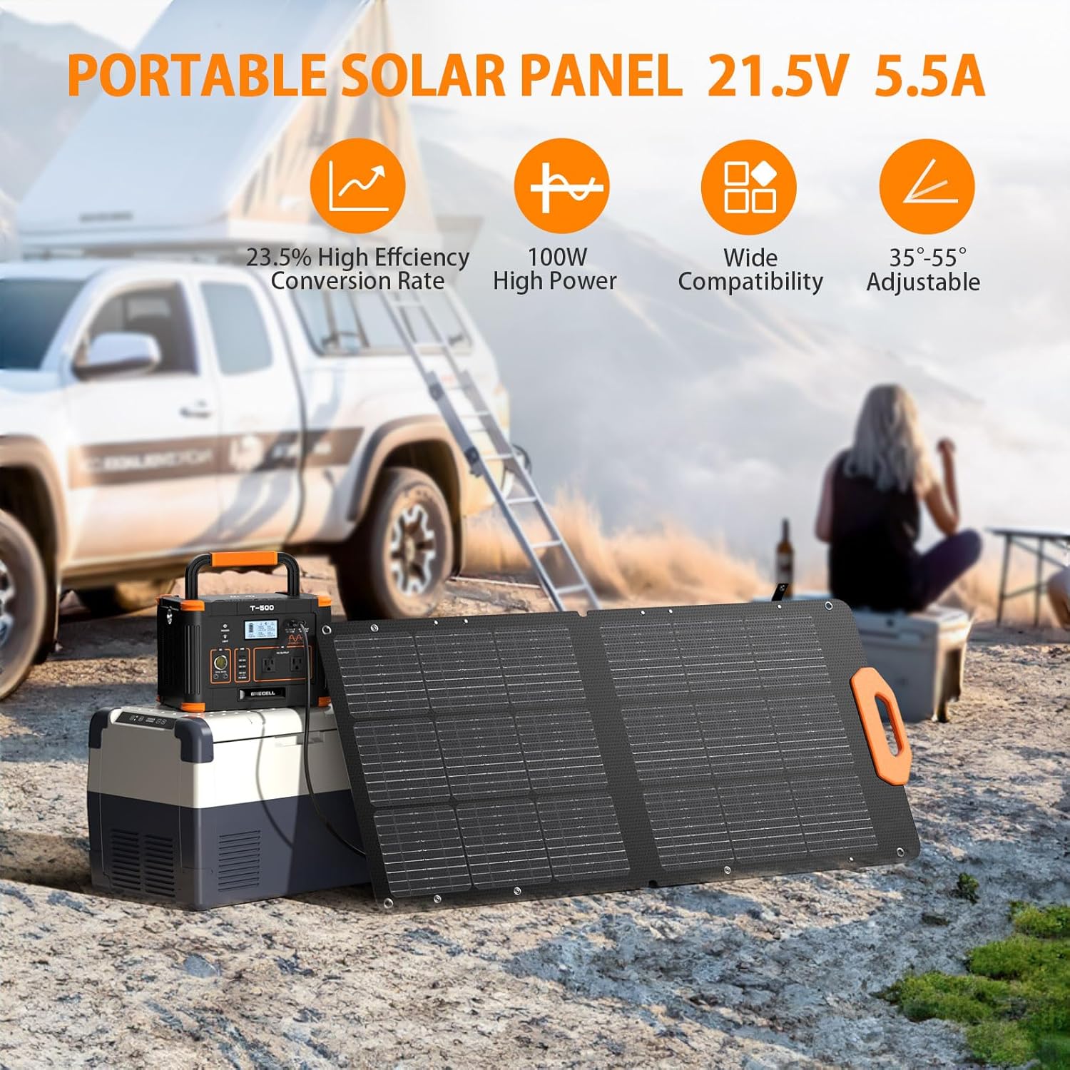 Portable Solar Generator 500W with 100W Solar Panel for Camping Emergency E270054