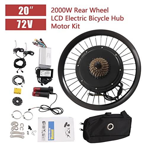 72V 2000W Rear Wheel Motor Electric Bike Conversion Kit with LCD Display C2388