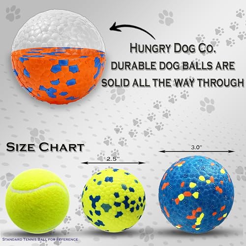 Durable Dog Balls for Aggressive Chewers, 2.5" Blue J88056