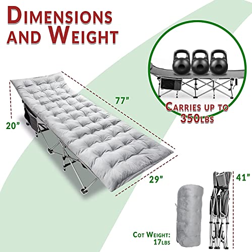 Camping Cot and Mattress Folding Outdoor Travel Bed 2 Pack K96369