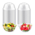 mwellewm 12 oz Clear Plastic Bowls 100 Pack Disposable Ice Cream Dessert Serving Salad Hard Small Bowls for Party Catering Fruits Parfaits Snacks