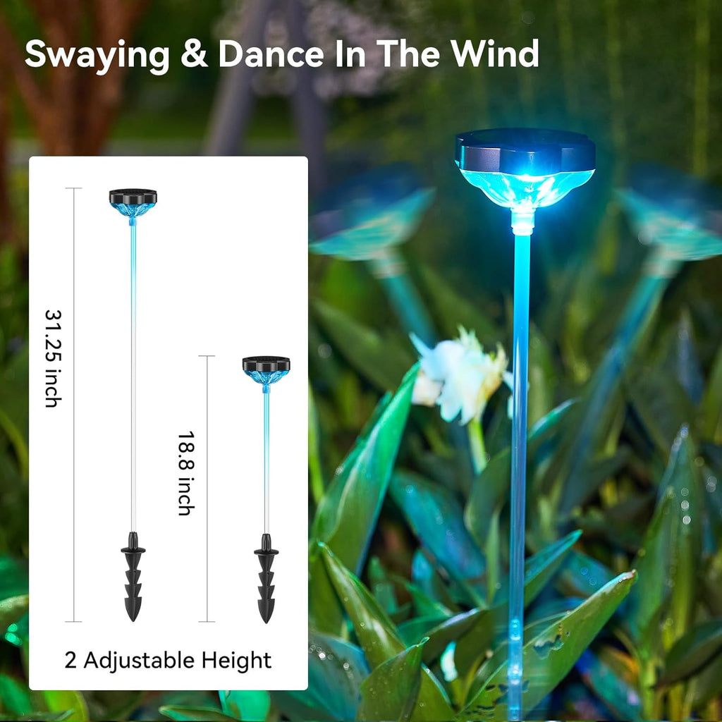 Solar Pathway Lights Outdoor, 6 Pack Color Changing Warm White, IP65 Waterproof L246093
