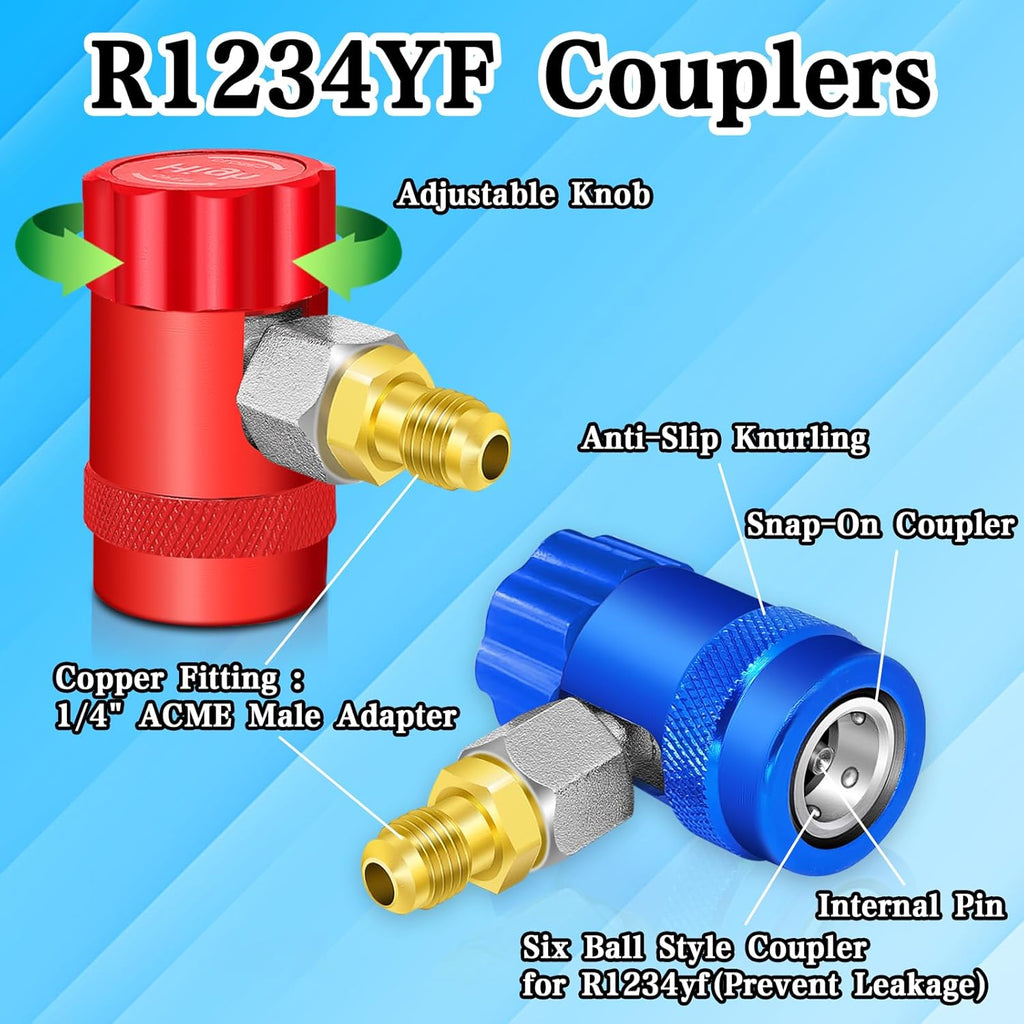 R1234yf Adapter Kit with Quick Couplers and Self-Sealing Can Taps Z40323