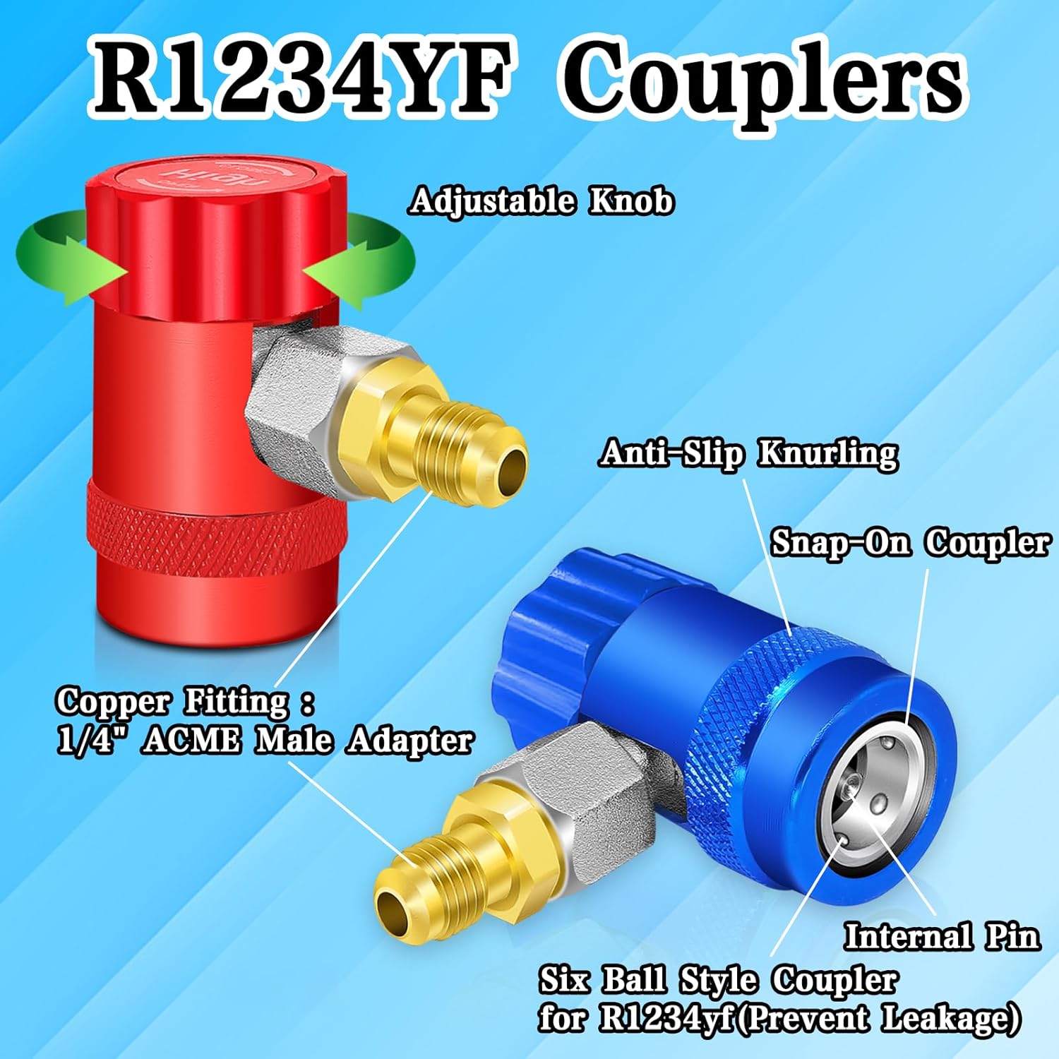 R1234yf Adapter Kit with Quick Couplers and Self-Sealing Can Taps Z40323