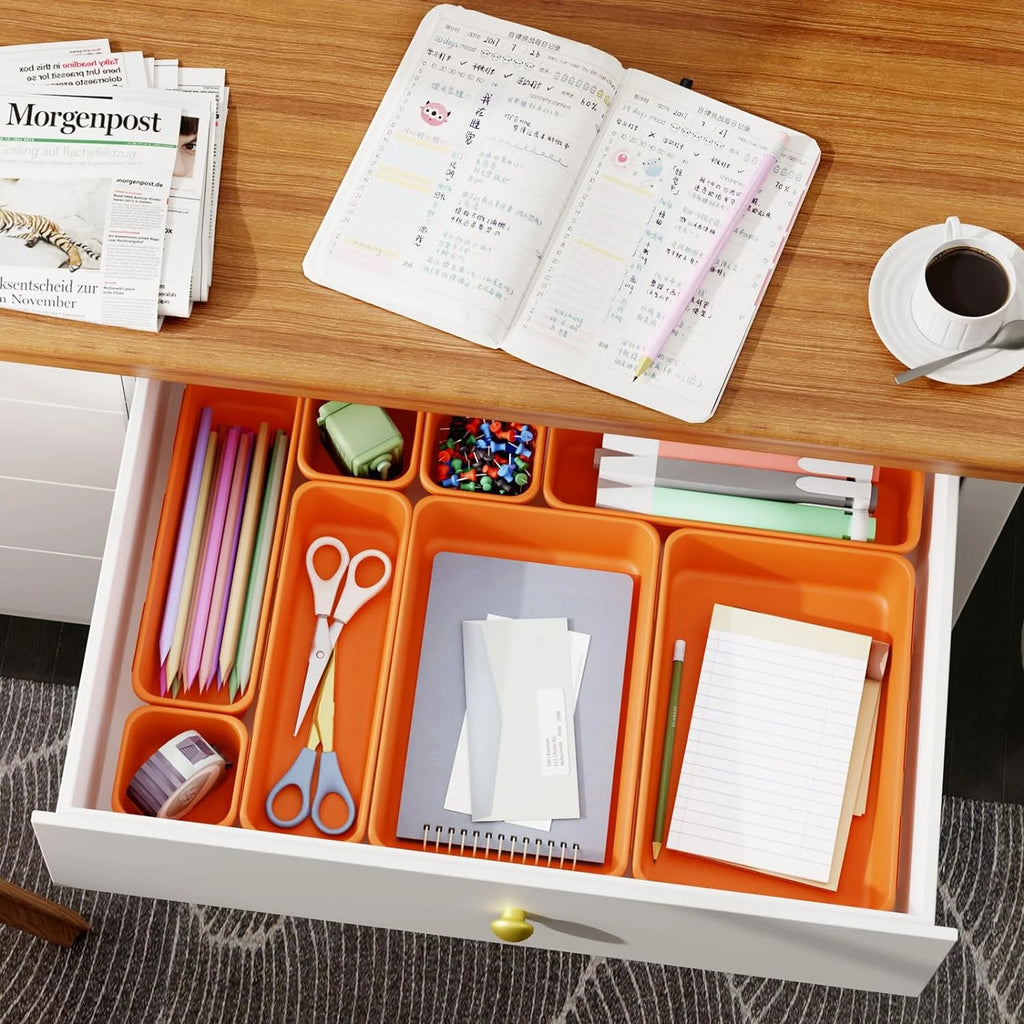Desk Drawer Organizer Tray, 45 Pack, 3 Sizes Plastic Storage Bins P778148