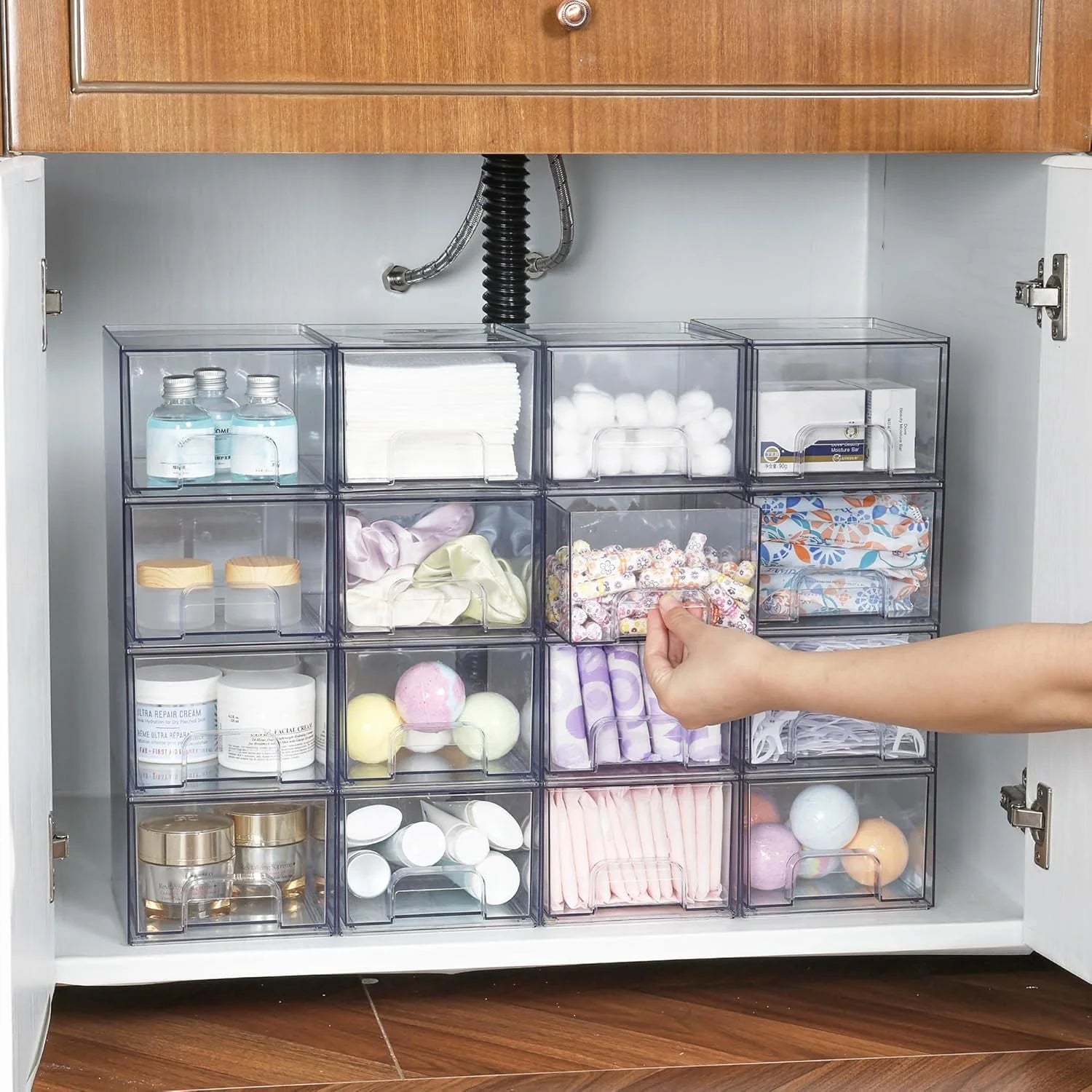 Stackable Storage Drawers, Acrylic Makeup Organizer for Vanity C940675
