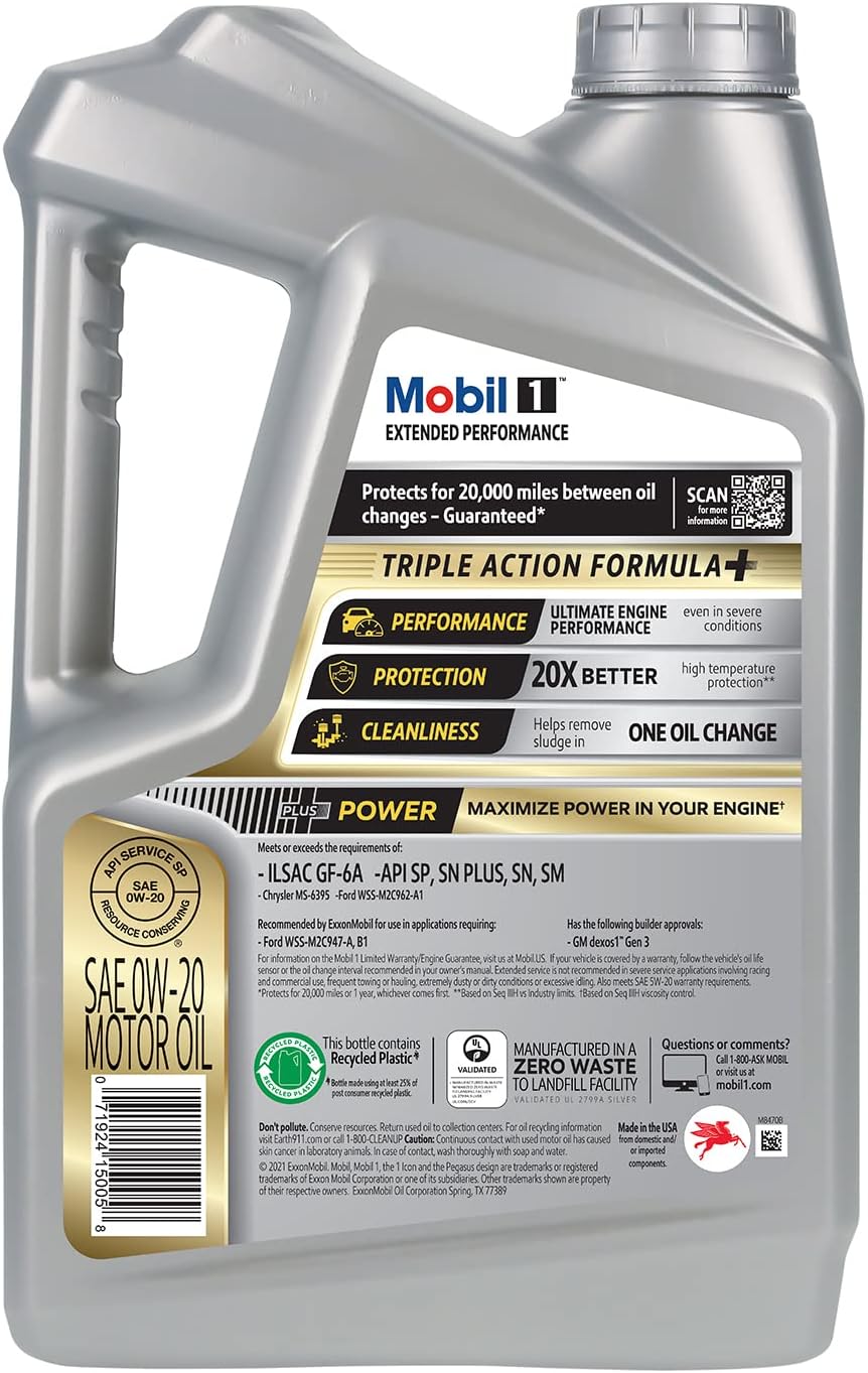 Full Synthetic Motor Oil 0W-20, 5 Quart (Pack of 2) K7486