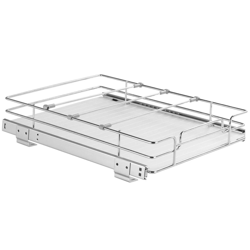 Pull Out Cabinet Organizer, Heavy Duty Slide Out Shelves, Chrome Steel Z667380