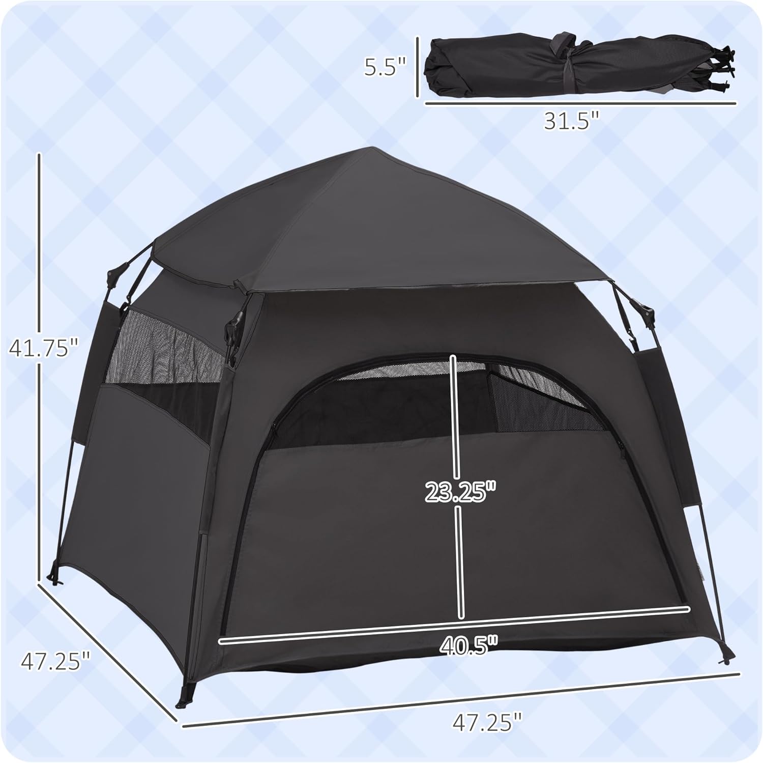 Pop Up Dog Tent for Large Dogs, Portable Pet Camping Tent with Carrying Bag N600197