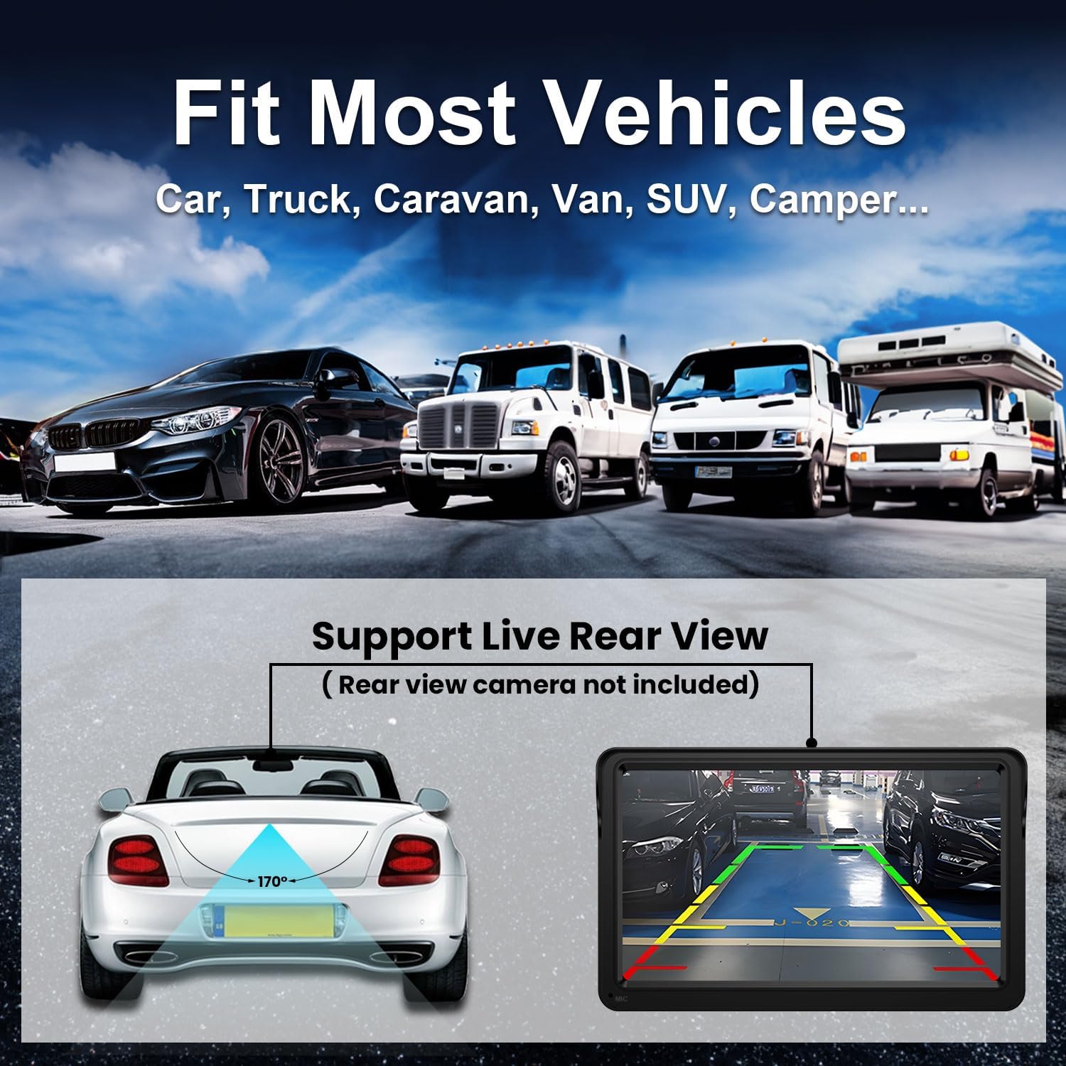 Portable 7 Inch Car Stereo with Bluetooth, GPS Navigation and Touchscreen I405000