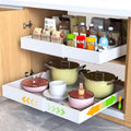 2 Pack Pull Out Cabinet Organizer 21Deep Expandable Slide Out Drawer Organizers,No Drill Pull Out Drawers Adhesive with Nano Compatible Framed Cabinets Shelves For Kitchen Pantry Adjustable Width