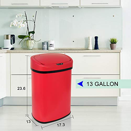 13 Gallon Automatic Sensor Trash Can with Lid U75916