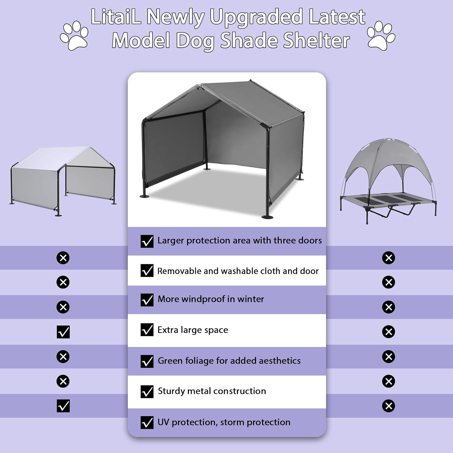 Dog Shade Shelter Outdoor Tent Waterproof Sun Protection Pet Canopy H595876