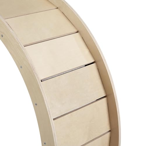 Cat Exercise Wheel for Indoor Cats, Wooden Running Wheel with Lock Feature A225233