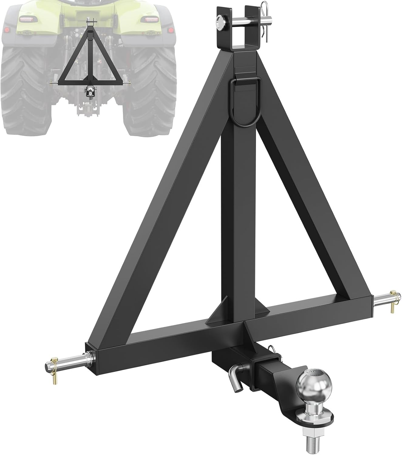 VEVOR 3 Point Hitch Receiver, 3 Point 2" Receiver Trailer Hitch Category 1 Tractor Tow Drawbar Adapter with Pins, Compatible with Kubota, Mahindra, Ford, Yanmar, John Deere, Massey Ferguson