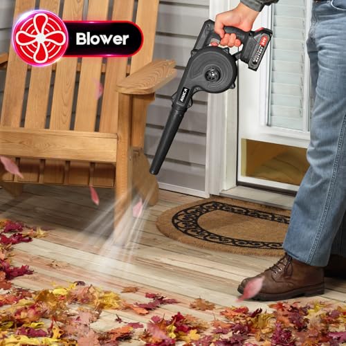 Cordless Electric Leaf Blower with 2 Batteries and Charger, 2-in-1 Blower and Vacuum P512313