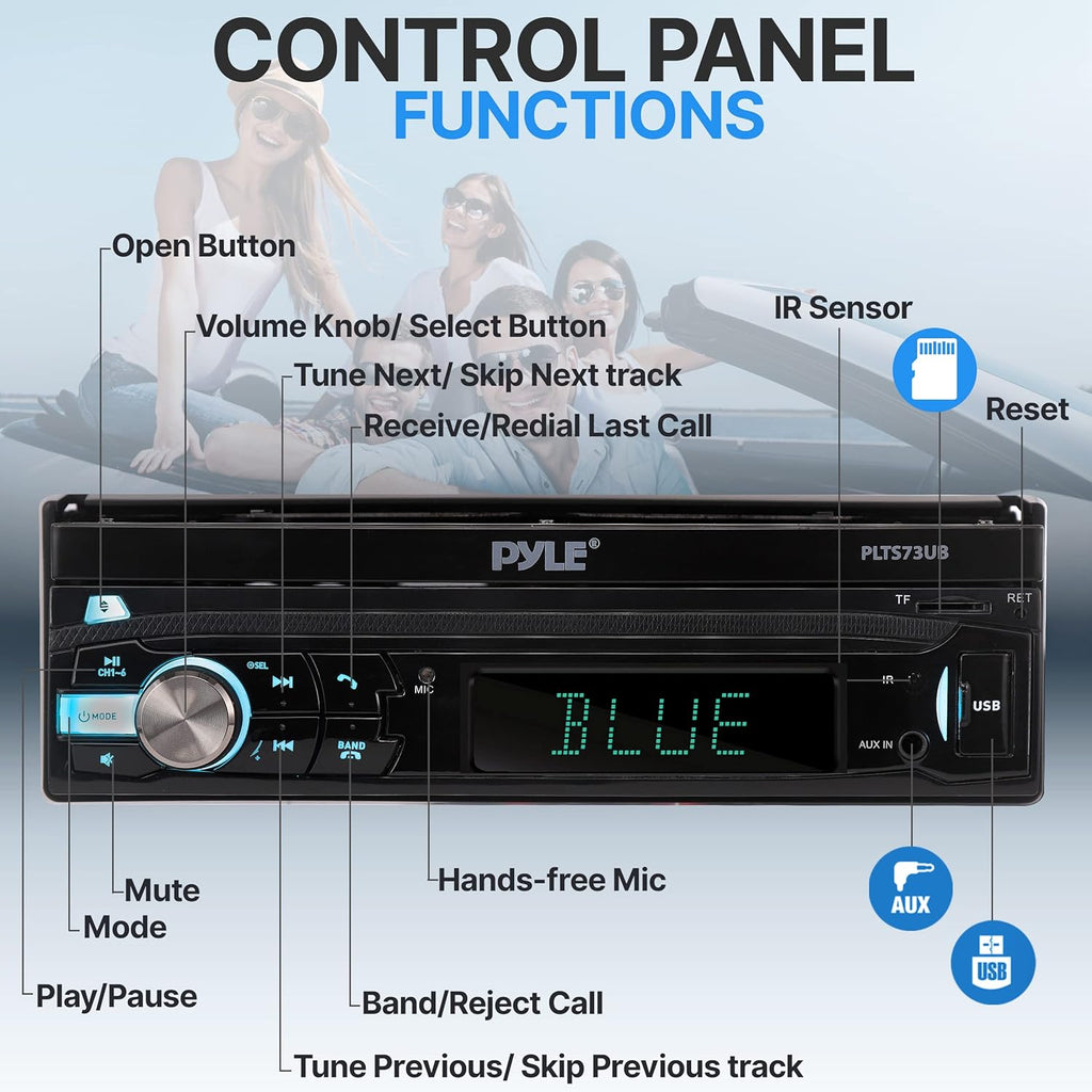 Car Stereo Video Receiver with 7" Touchscreen, Bluetooth, USB, SD, AM/FM Radio V542