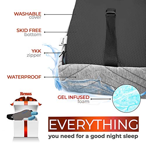 Roll Up Travel Mattress, 3" Cooling Gel Memory Foam Sleeping Pad, Portable Foldable Floor Mat with Waterproof Cover and Carry Bag Q854806