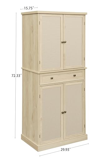 Modern Pantry Cabinet with Wine Rack for Dining Room and Kitchen H2336