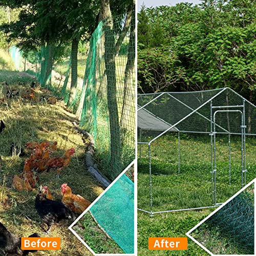 Large Metal Chicken Coop Walk-in Run with Waterproof Cover for Outdoor Poultry, Ducks, and Rabbits W99537